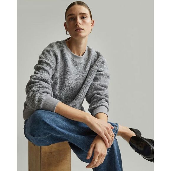 Everlane The ReNew Teddy Oversized Crew Women’s size Small - Picture 1 of 9